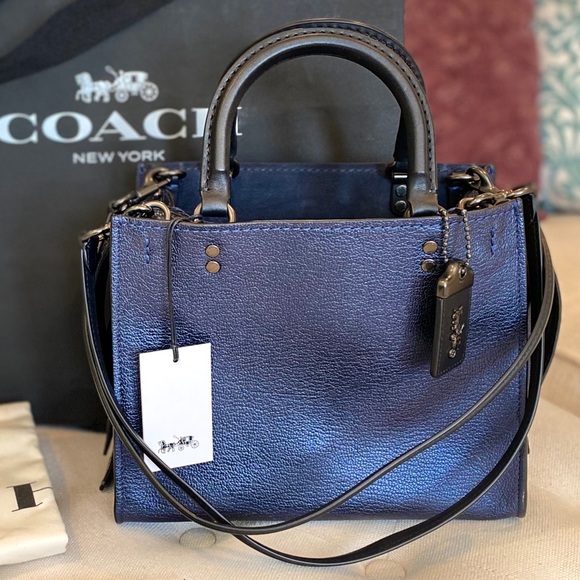 coach rogue 25 metallic blue